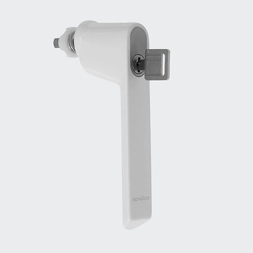 Poignée de fenêtre à ficher - verrouillable - retardement d'éffraction Blanc RAL 9010