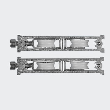 Chariot double, réglable, pour coulissant 