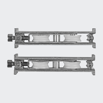 Chariot double, réglable, pour coulissant 