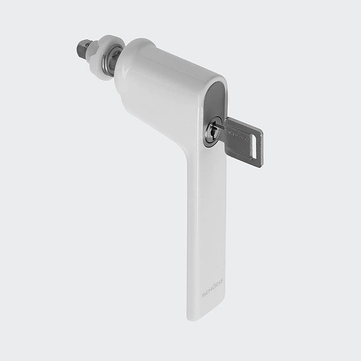 Poignée de fenêtre à ficher - verrouillable - retardement d'éffraction Blanc RAL 9010