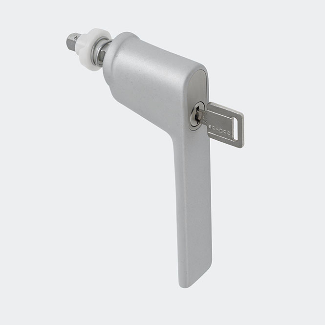 Poignée de fenêtre à ficher - verrouillable - retardement d'éffraction Argenté