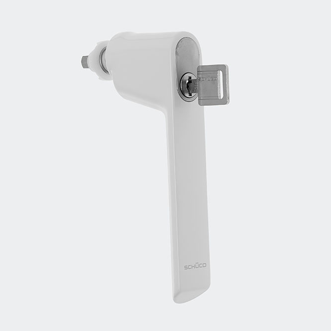 Poignée de fenêtre à ficher - verrouillable - commande inversée - retardement d'éffraction, 247659 Blanc RAL 9016