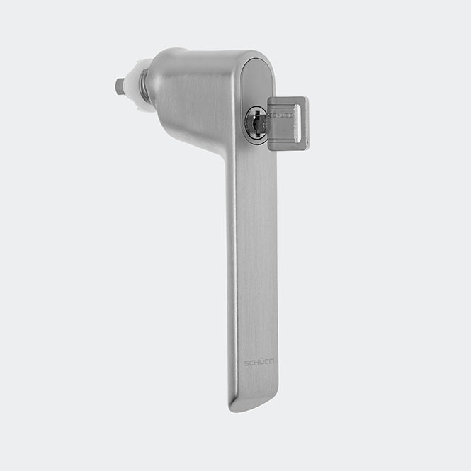 Poignée de fenêtre à ficher - verrouillable - commande inversée - retardement d'éffraction, 247660 Inox