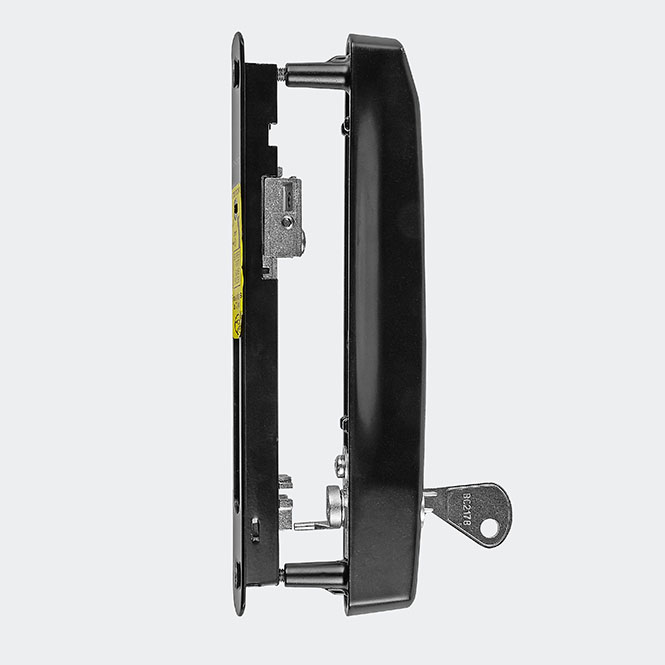 Verrou double verrouillable à clef pour coulissant 