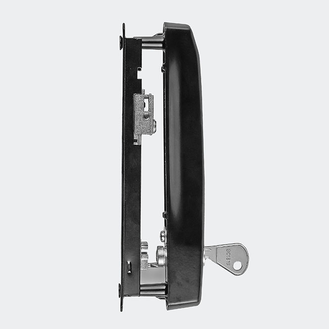 Verrou double verrouillable à clef pour coulissant 