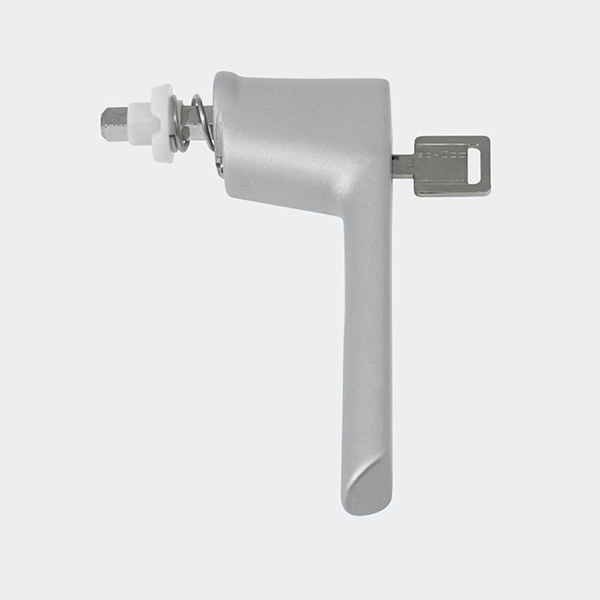 Poignée de fenêtre à ficher - verrouillable - retardement d'éffraction Argenté