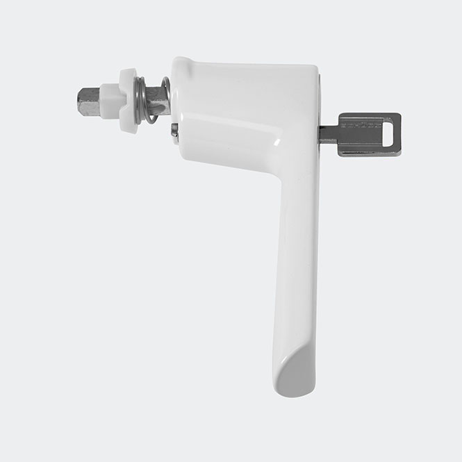 Poignée de fenêtre à ficher - verrouillable - retardement d'éffraction Blanc RAL 9010