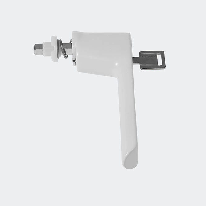 Poignée de fenêtre à ficher - verrouillable - retardement d'éffraction Blanc RAL 9016