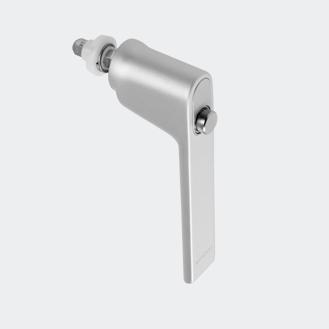 Poignée de fenêtre à ficher - bouton condamnation - retardement d'éffraction Argenté