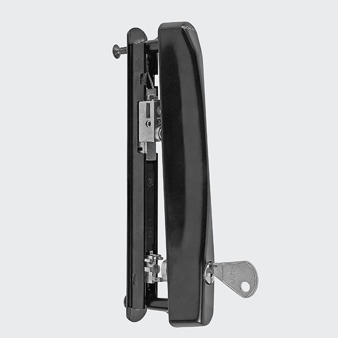 Verrou double verrouillable à clef pour coulissant 