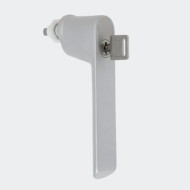 Poignée de fenêtre à ficher - verrouillable - retardement d'éffraction Argenté