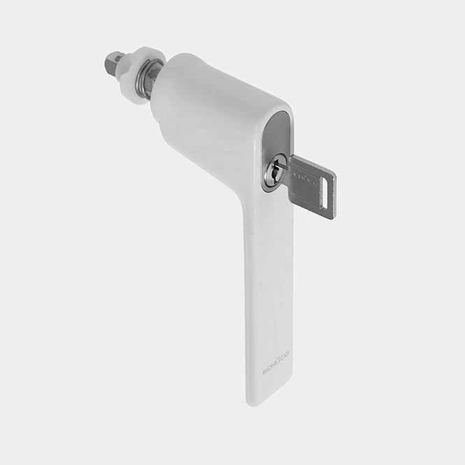 Poignée de fenêtre à ficher - verrouillable - retardement d'éffraction Blanc RAL 9016