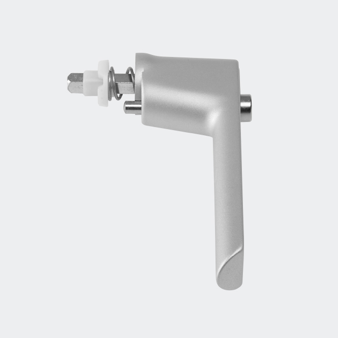 Poignée de fenêtre à ficher - bouton condamnation - retardement d'éffraction Argenté