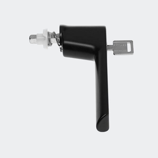 Poignée de fenêtre à ficher - verrouillable - commande inversée - retardement d'éffraction, 247657 Noir RAL 9005