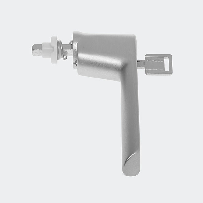 Poignée de fenêtre à ficher - verrouillable - commande inversée - retardement d'éffraction, 247660 Inox